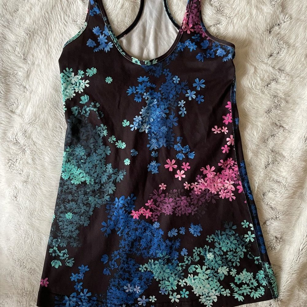 Lululemon Racerback Workout Tank Top Floral Shirt Flowers Cool small s